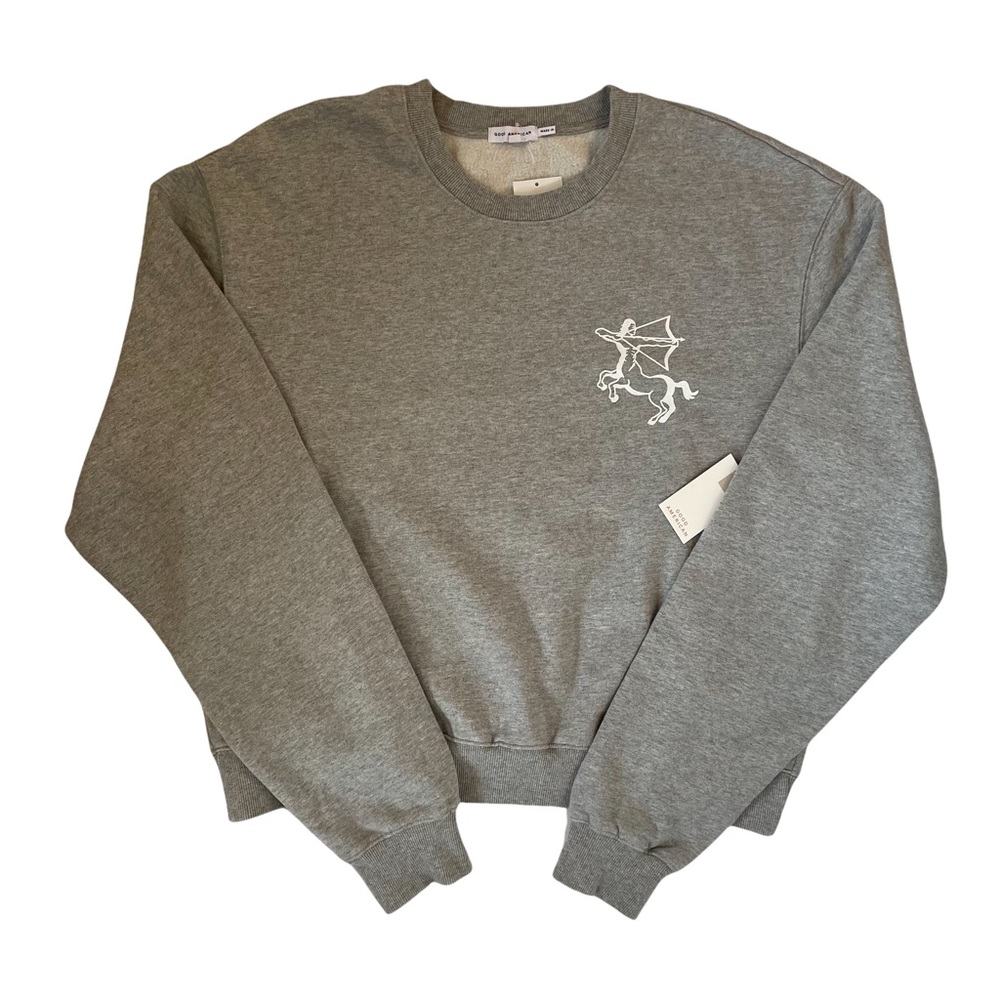Good American Sagittarius Zodiac Boyfriend Sweatshirt Oversized Crewneck NWT